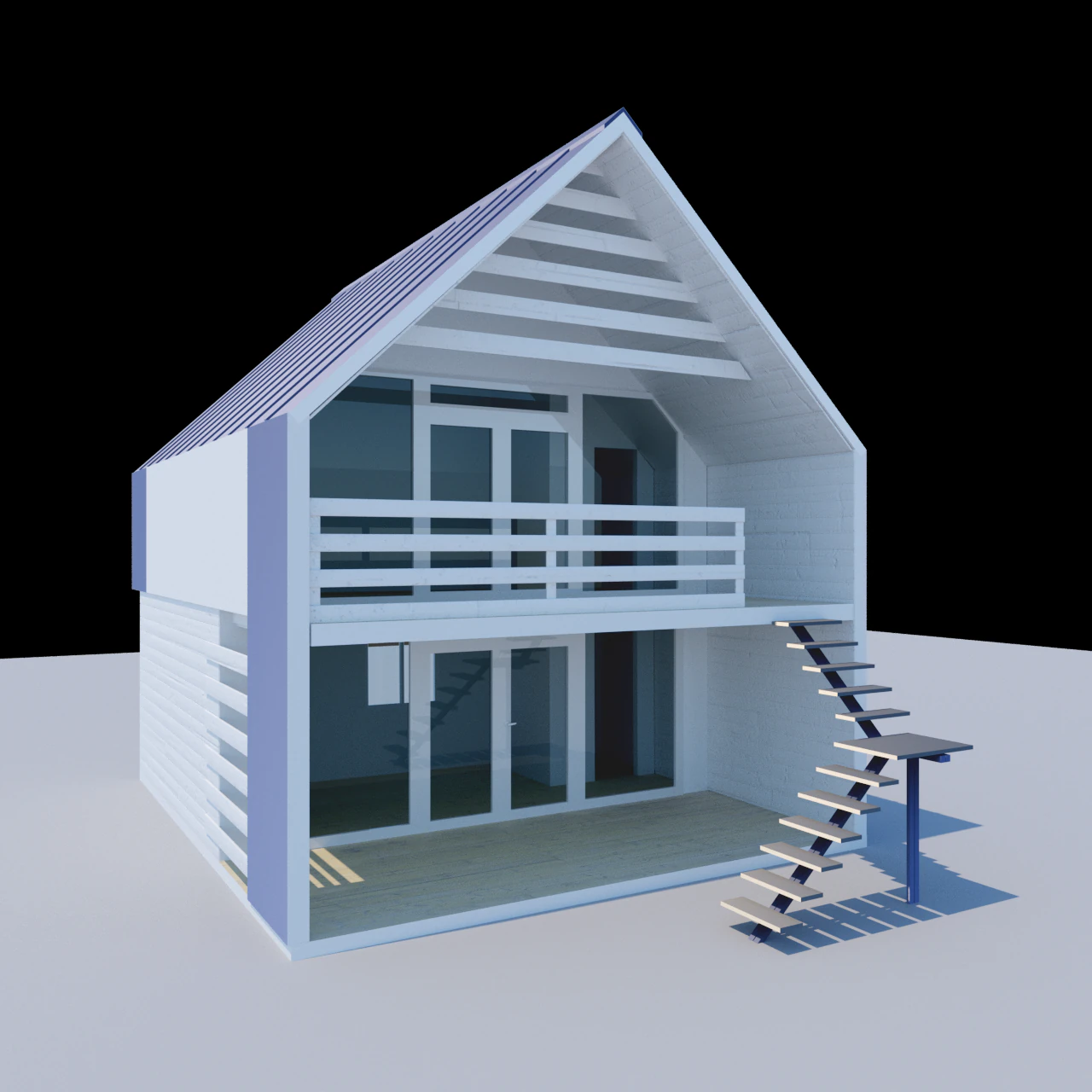 country house 3D Model .c4d .max .obj .3ds .fbx .stl .blend 