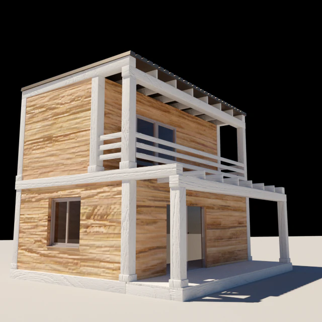 country house 3D Model .c4d .max .obj .3ds .fbx .stl .blend 