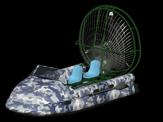 airborne boat 3D Model .c4d .max .obj .3ds .fbx .stl .blend 