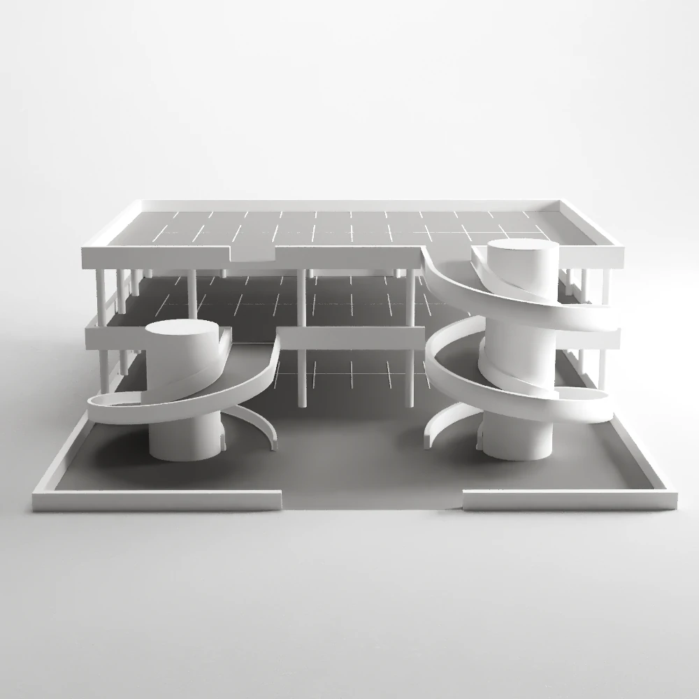 multistorey car park 3D Model .c4d .max .obj .3ds .fbx .stl .blend 
