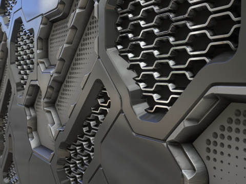 Sci-fi panel 75 PBR Texture CG 텍스쳐