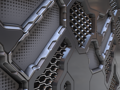 Sci-fi panel 75 PBR Texture CG 텍스쳐