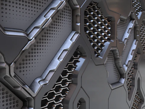 Sci-fi panel 75 PBR Texture CG Textures