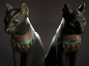 egyptian cat statue 3D Модель