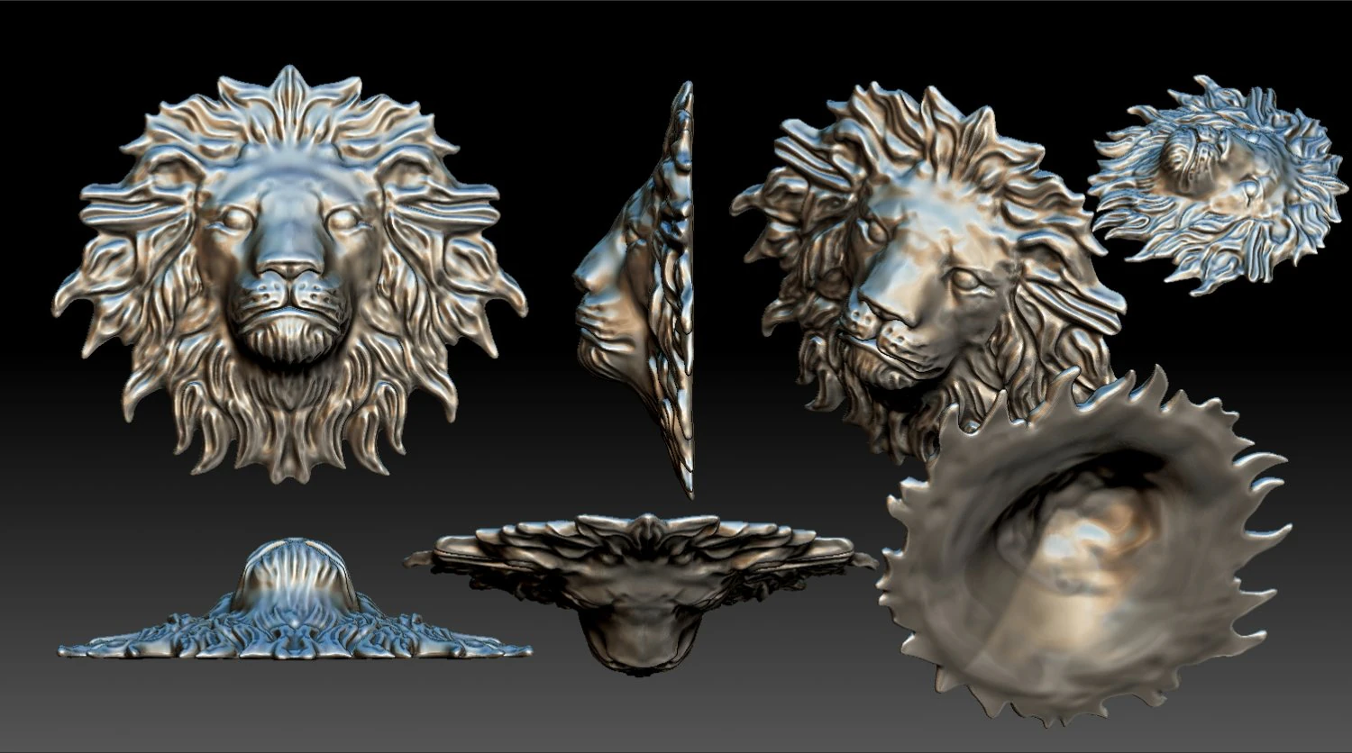 lion head 3D Print Model .c4d .max .obj .3ds .fbx .stl .blend 