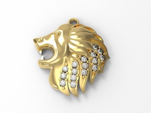 lion diamond pendant 3D प्रिंट मॉडल