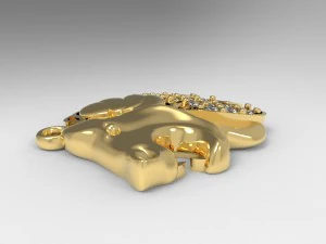 lion diamond pendant 3D Print Model