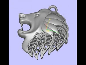 lion diamond pendant 3D Print Model