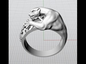 panther diamond ring Modello di stampa 3D