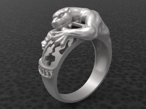 panther diamond ring Modello di stampa 3D