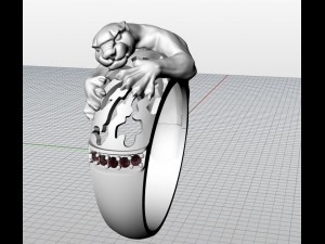 panther diamond ring Modello di stampa 3D