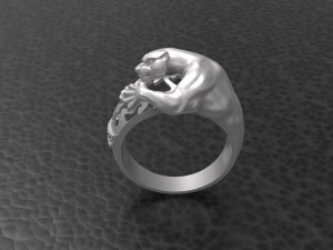 panther diamond ring Modello di stampa 3D