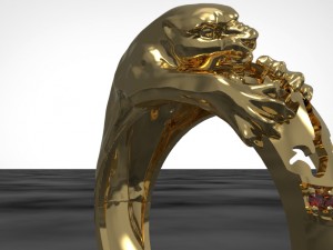 panther diamond ring Modello di stampa 3D