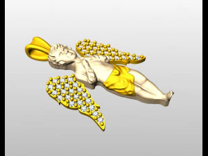 diamond angle pendant 3D Model