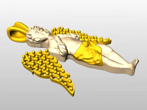 diamond angle pendant 3D Model