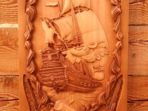 cnc bas relief ship 3D मॉडल