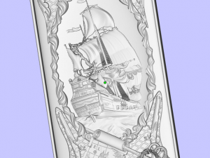 cnc bas relief ship 3D मॉडल