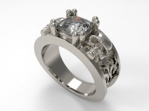 duel skull diamond ring 3D मॉडल