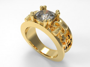 duel skull diamond ring 3D मॉडल