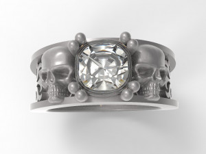 duel skull diamond ring 3D मॉडल