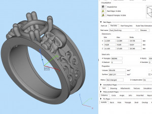 duel skull diamond ring 3D मॉडल