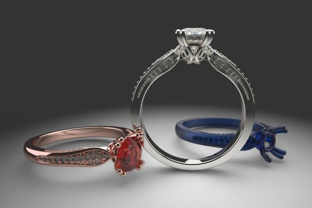 diamond solitair ring Model 3D .c4d .max .obj .3ds .fbx .stl .blend 