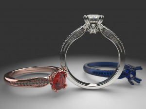 diamond solitair ring 3Dモデル