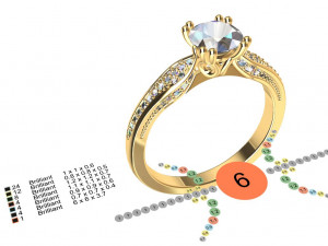 diamond solitair ring Model 3D