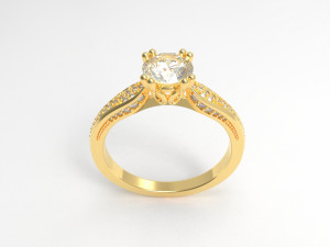 diamond solitair ring Model 3D