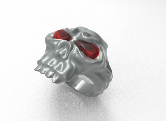 stunning skull biker ring for men and boys 3D 모델 .c4d .max .obj .3ds .fbx .stl .blend