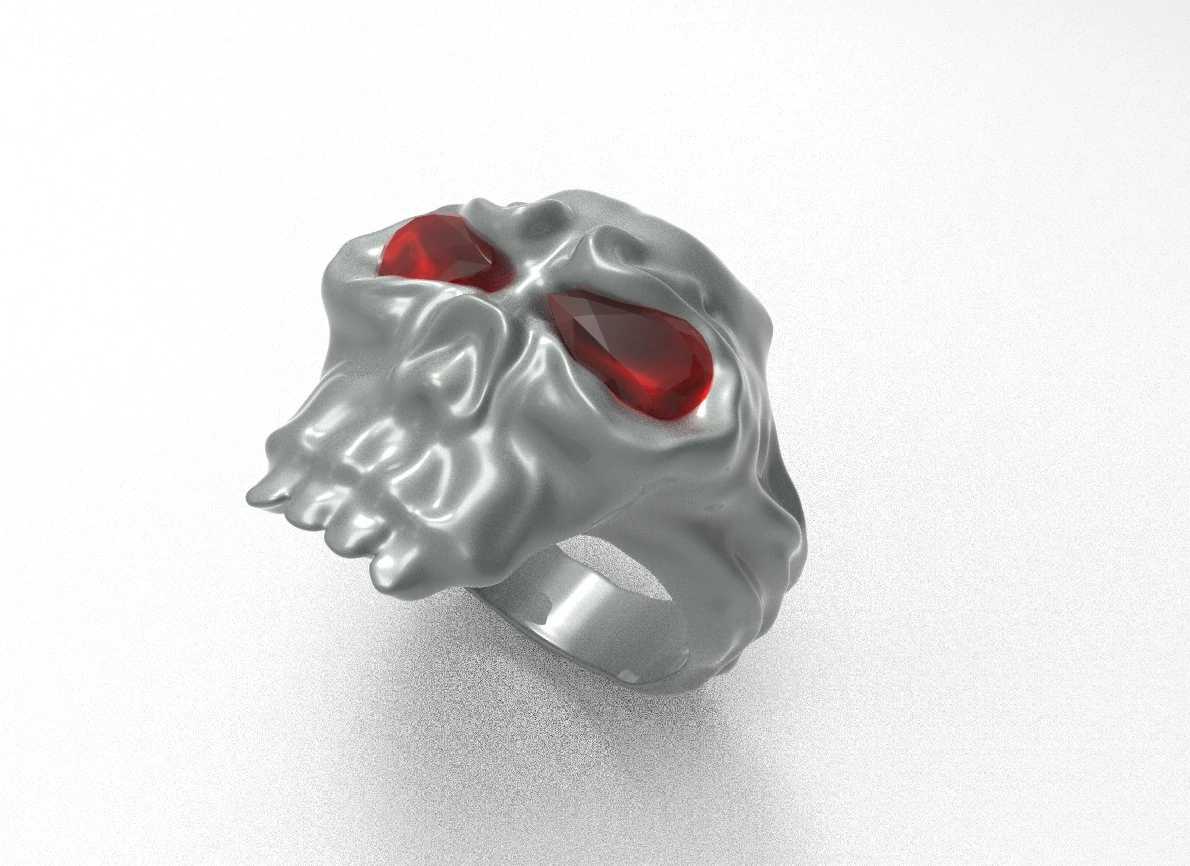 stunning skull biker ring for men and boys 3D Model .c4d .max .obj .3ds .fbx .stl .blend 