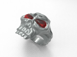 stunning skull biker ring for men and boys Modelo 3D