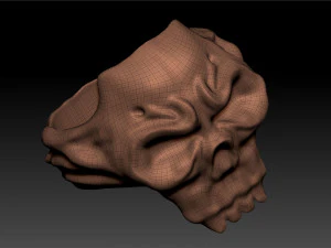stunning skull biker ring for men and boys 3D Model