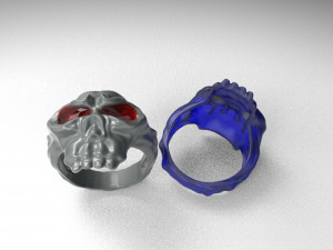 stunning skull biker ring for men and boys 3D 모델