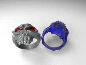 stunning skull biker ring for men and boys 3D Model