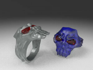 stunning skull biker ring for men and boys 3D Model