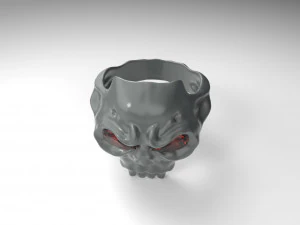stunning skull biker ring for men and boys 3D Model