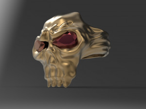 stunning skull biker ring for men and boys 3D 모델