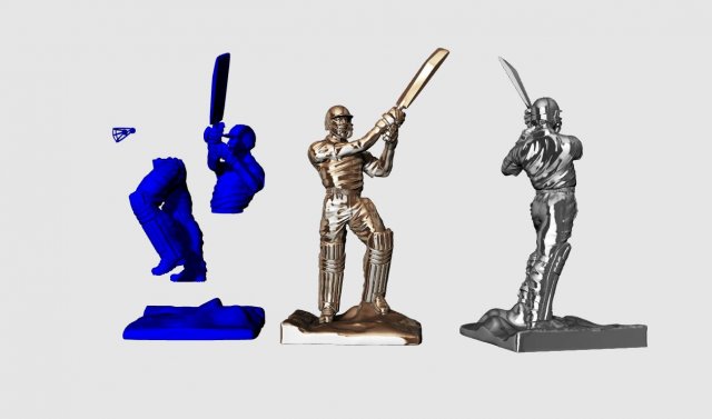 High poly Miniature of Cricketer Sports man 3d printable 3D Модель .c4d .max .obj .3ds .fbx .stl .blend 