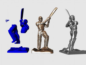 High poly Miniature of Cricketer Sports man 3d printable 3D मॉडल