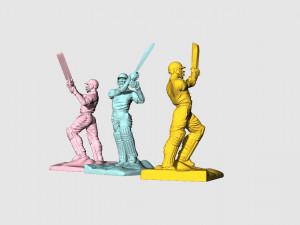 High poly Miniature of Cricketer Sports man 3d printable 3D Модель