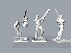 High poly Miniature of Cricketer Sports man 3d printable 3D Модель