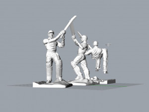 High poly Miniature of Cricketer Sports man 3d printable 3D Модель