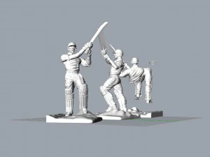 High poly Miniature of Cricketer Sports man 3d printable 3D Model