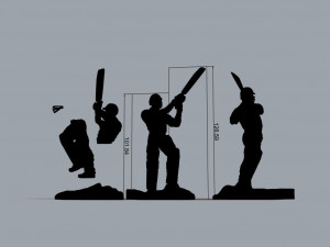 High poly Miniature of Cricketer Sports man 3d printable 3D Модель