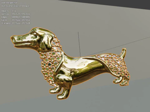 Unieke hondenhanger voor sieraden Cad Design met edelsteen 3D-printmodel 3D Model