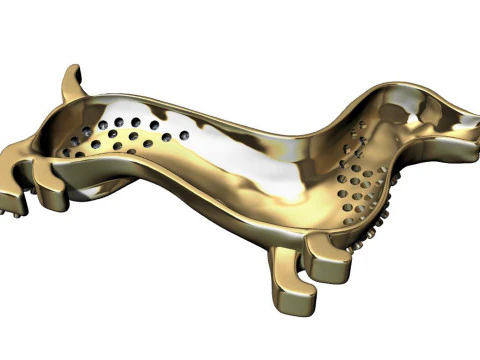 Unieke hondenhanger voor sieraden Cad Design met edelsteen 3D-printmodel 3D Model