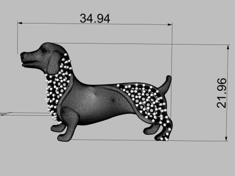 Unieke hondenhanger voor sieraden Cad Design met edelsteen 3D-printmodel 3D Model