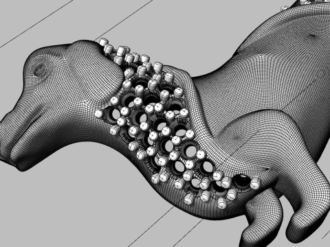 Unique Dog Pendant for jewelry Cad Design With Gemstone 3D print model 3D-Modell