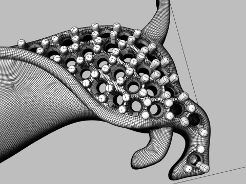 Unique Dog Pendant for jewelry Cad Design With Gemstone 3D print model 3D-Modell